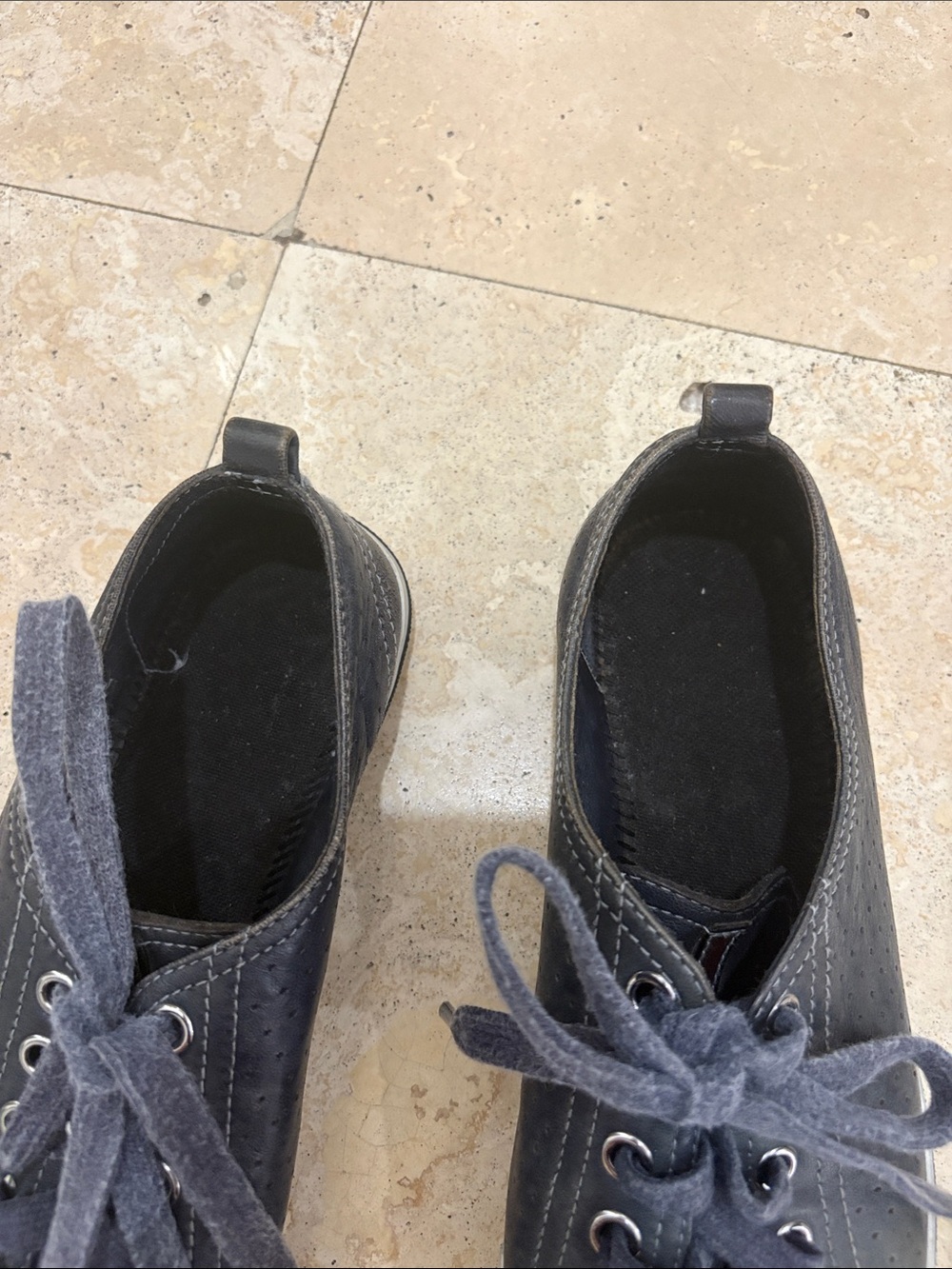 Prada women’s Navy and White Low-Top Lace-Up Sneakers - Picture 5 of 5